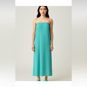 Poleci Aqua/Teal Strapless Dress